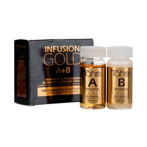 Tahe Botanic Infusion Gold tratamiento para cabellos dañados y teñidos 2 x 10 ml.