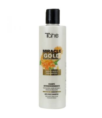 Tahe Miracle Gold Champú Anti-Frizz para cabellos rebeldes de 300 ml.