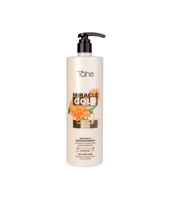 Tahe Miracle Gold mascarilla Anti-Frizz para cabellos finos y rebeldes de 1.000 ml.
