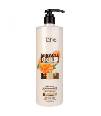 Tahe Miracle Gold mascarilla Anti-Frizz para cabellos gruesos y rebeldes de 1.000 ml.