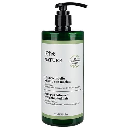 Tahe Nature Champú Sin Sulfatos para cabellos teñido y con mechas de 750 ml.