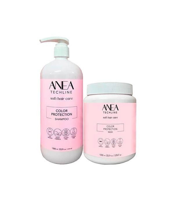 Techline Champú y Mascarilla Color Protection para cabellos teñidos y dañados de 1.000 ml