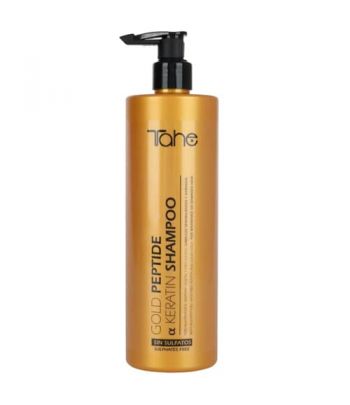 Tahe Botanic Shampoo Keratin Gold Peptides para cabellos sensibilizados y dañados de 500 ml