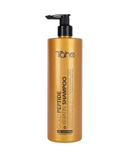 Tahe Botanic Shampoo Keratin Gold Peptides para cabellos sensibilizados y dañados de 500 ml